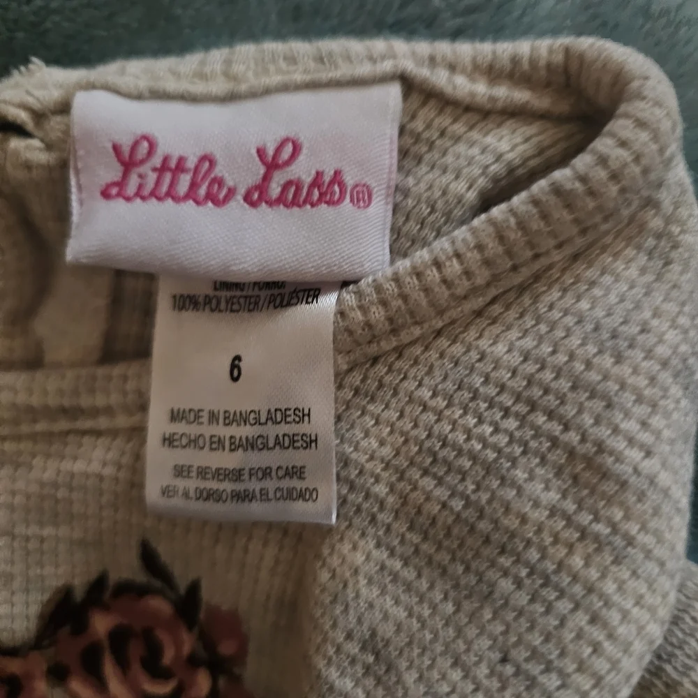 Little Lass Brown and Pink Butterfly Dress - Picture 5 of 6